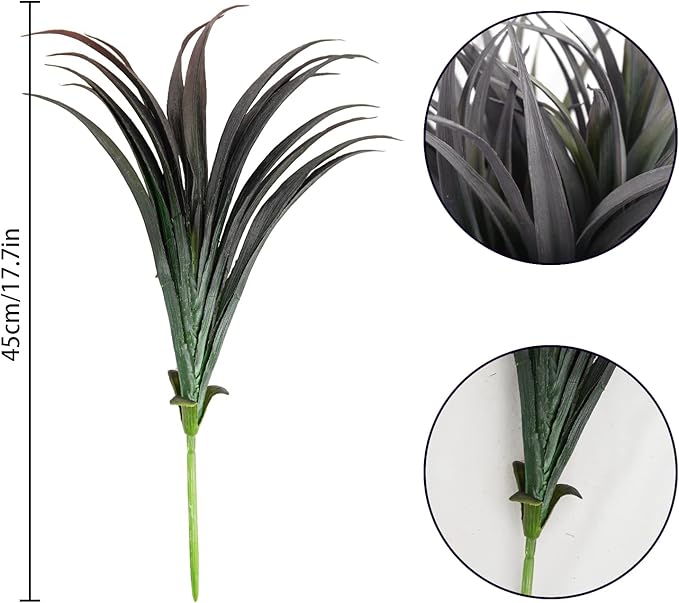 16Pcs Artificial Grass Fake Plants 17.3in Outdoor Plants UV Resistant Faux - Image 5
