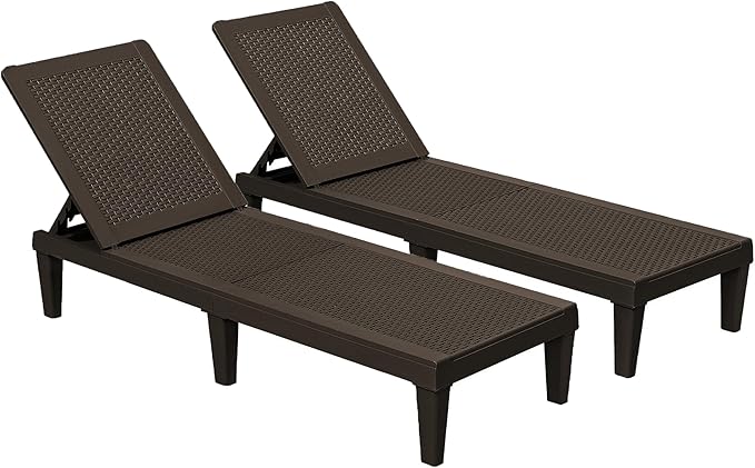 Devoko Outdoor Chaise Lounge Chair Set of 2 by DEVOKO