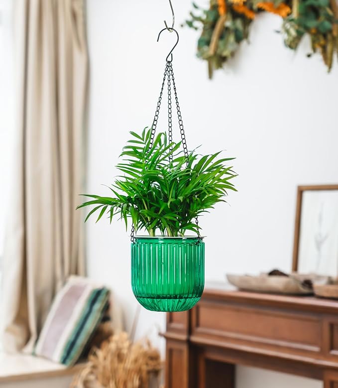 Josteve 5.2 Inch 2 Pcs Self Watering Hanging Planter Indoor Plant Pots Drainage - Image 4