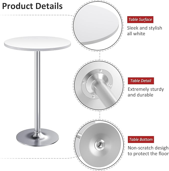 Furmax Bistro Pub Table Round Bar Height Cocktail Table - Image 5