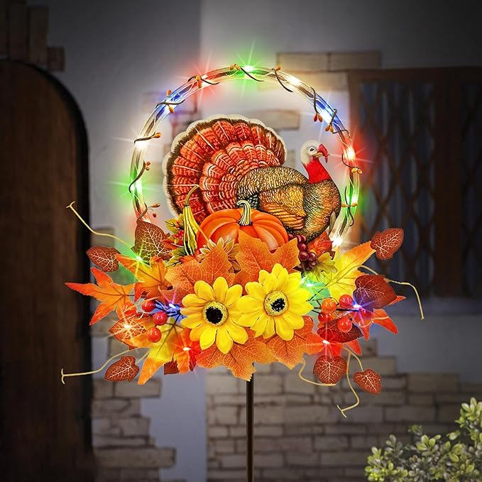 Solar Thanksgiving Turkey Outdoor Decor by HokfirmHomeDecorGarden