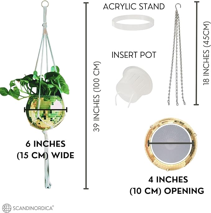 SCANDINORDICA Disco Ball Planter – Value Package: Mirror Disco Planter - Image 3
