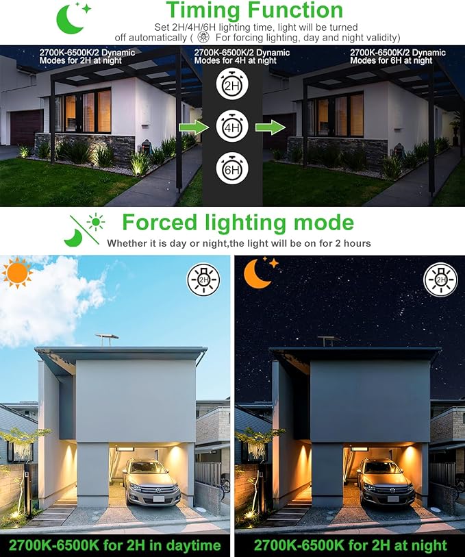 CLY 6 in 1 Solar Spotlights Landscape Outdoor Garden, Solar Spotlights IP66 - Image 4