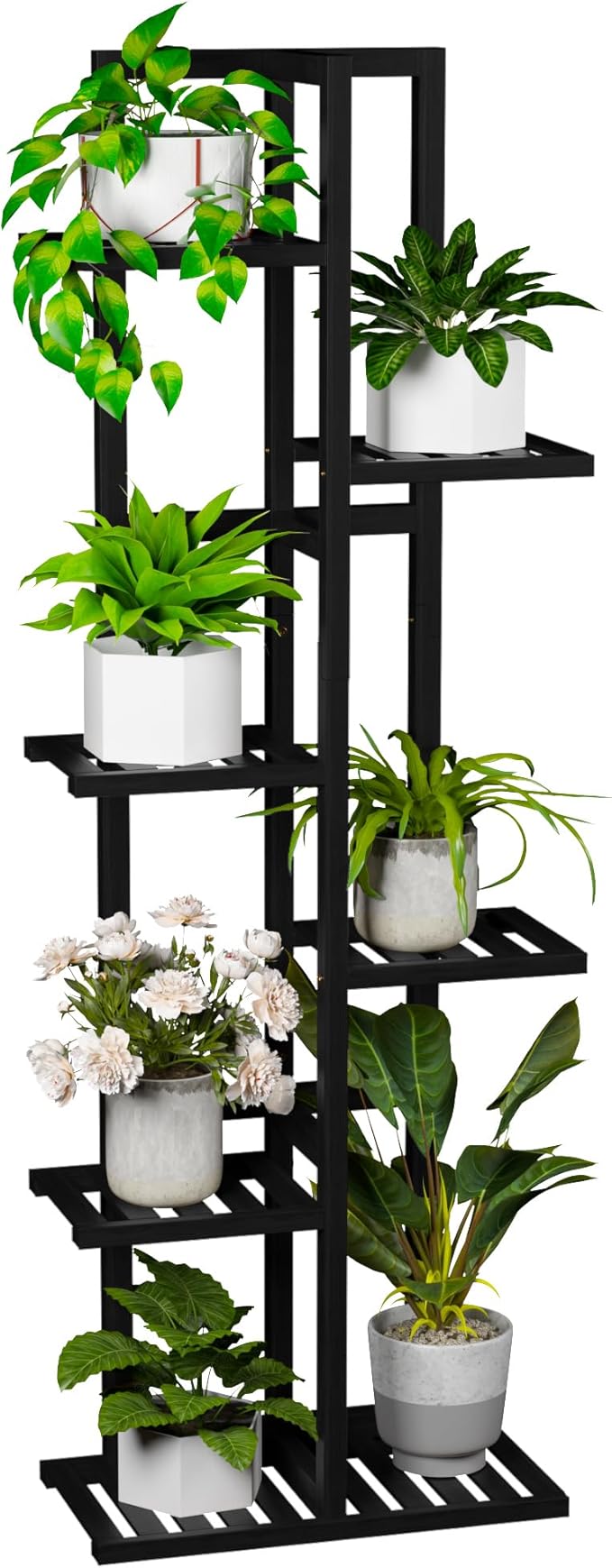 6 Tier Bamboo Plant Stand Indoor, Wood Tall Flower Holder Corner Tiered Plant by ROMGUAR+CRAFT