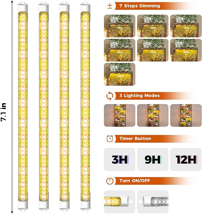 Bamworld Plant Stands with Grow Light Indoor 4 Sets Plant Shelves Outdoor - Image 6