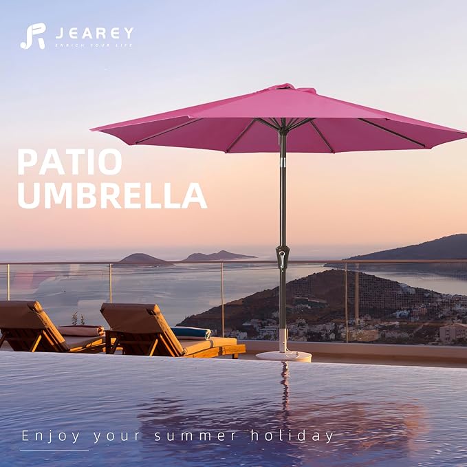 JEAREY 9FT Outdoor Patio Umbrella Outdoor Table Umbrella - Image 7