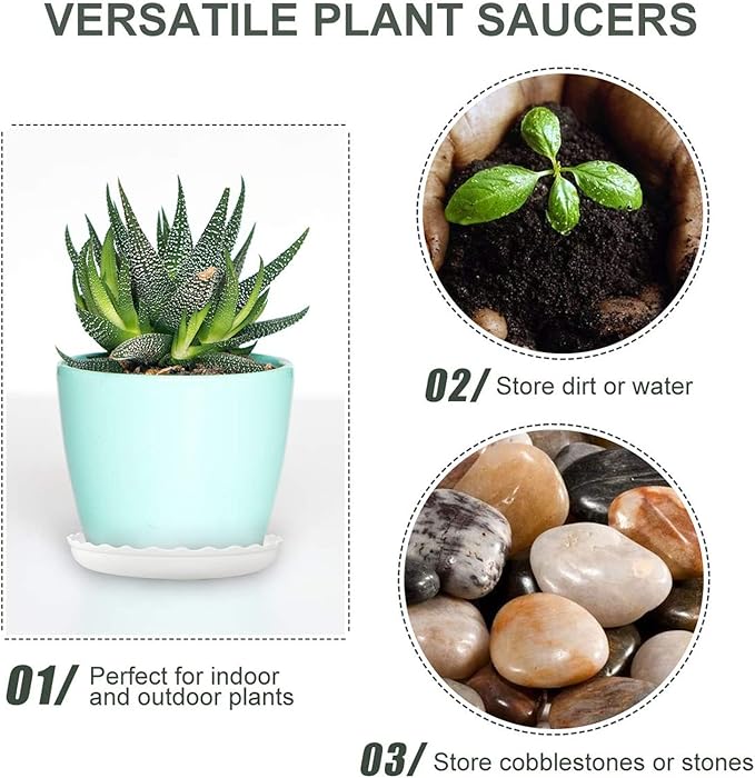 12Pcs Plant Saucer, 6 8 10 Inch Durable Plastic Plant Trays - Image 4