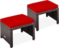 Best Choice Products Set of 2 Wicker Ottomans, Additional Seating, Side Table by BestChoiceProducts