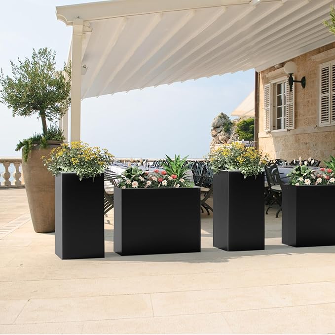 Tall Metal Planter Box for Outdoor Plants 30" L x 12" W x 24" H, Heavy Duty - Image 6