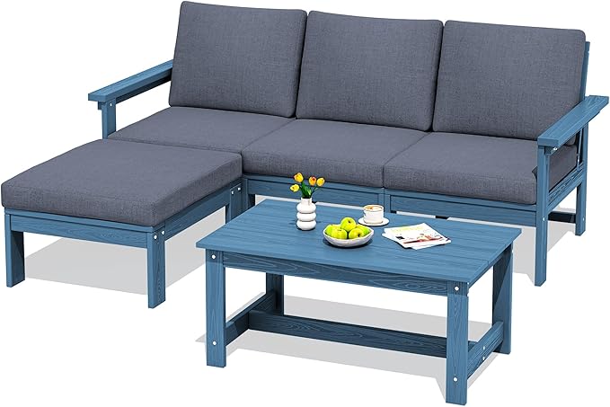 SERWALL Outdoor Sectional Sofa Set, 5-piece Outdoor Modula Couch Set by SERWALL