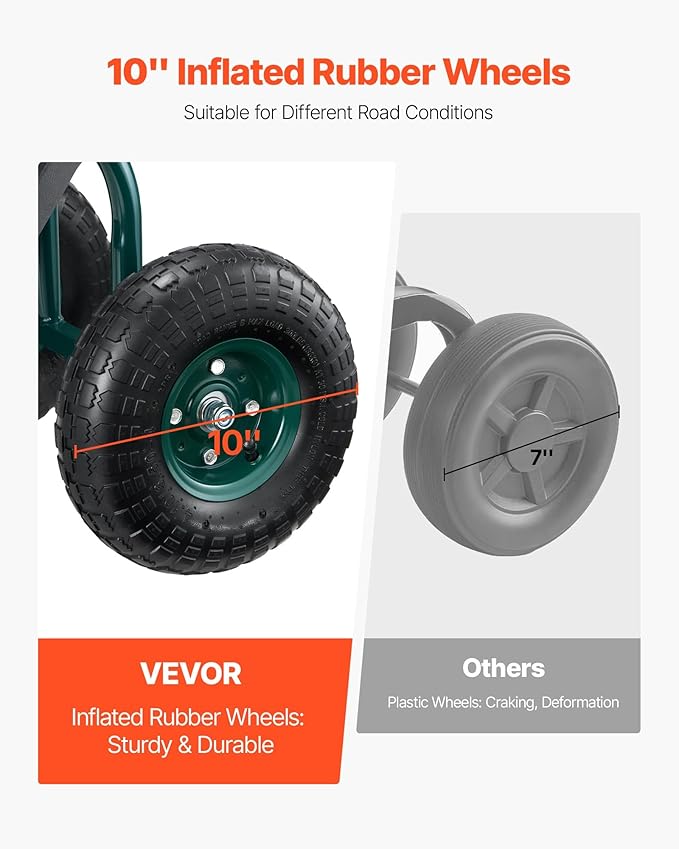 VEVOR Rolling Garden Cart with Swivel Seat, Heavy Duty Garden Seat with Storage - Image 3