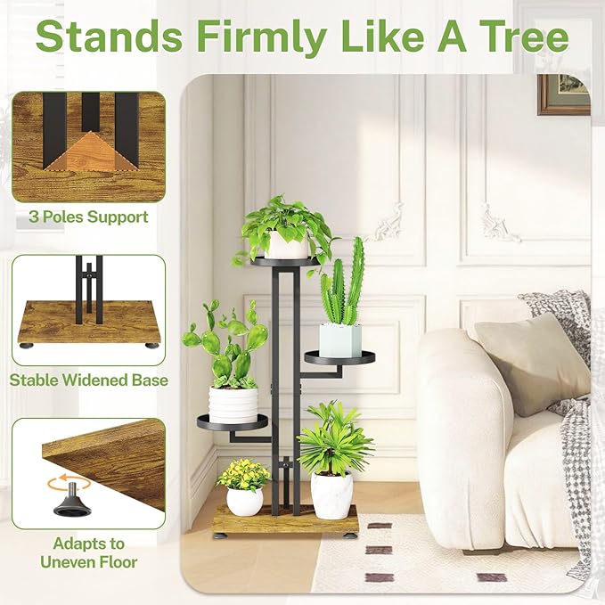 iDavosic.ly 3 Tier Plant Stand Indoor Outdoor, Tiered Corner Multiple Flower - Image 3