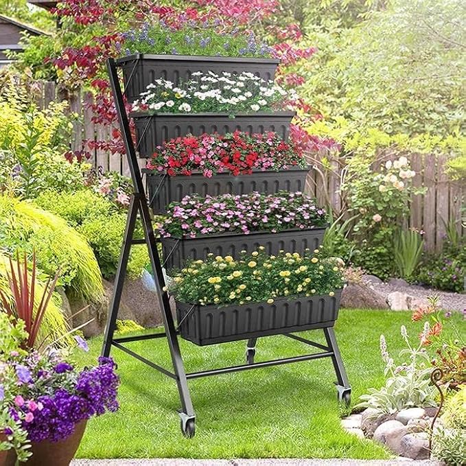 SEJOV 2 Pack Vertical Raised Garden Bed, 5-Tier Vertical Garden Planter - Image 9