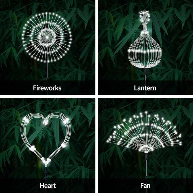 Unihoh Solar Garden Lights Outdoor, 4 Pack 120 LED Waterproof Decorative String - Image 2