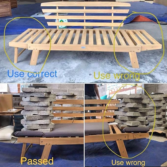 Tangkula Acacia Wood Patio Convertible Couch Sofa Bed - Image 9