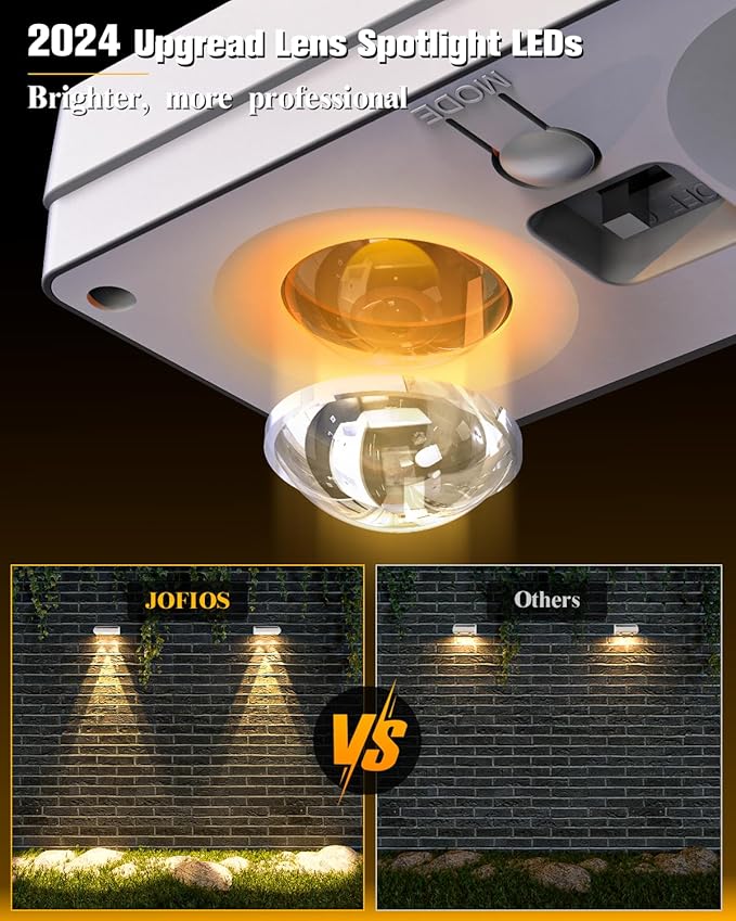 Solar Fence Lights 8 Pack, 50 Lumens Outdoor Fence Solar Lights - Image 3