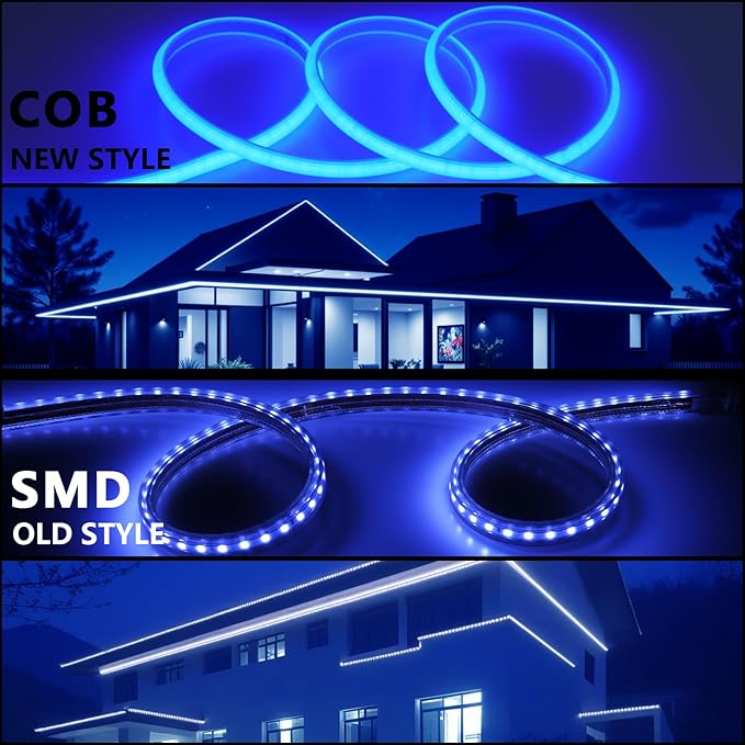 AC 110V COB LED Strip Lights Outdoor Waterproof 65.6ft, IP65 Flexible Cuttable - Image 4