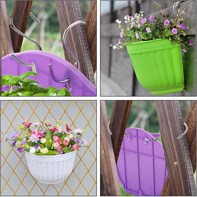 DEAYOU 6 Pack Wall Planter Hanging Flower Pot, Window Hang Indoor Outdoor Plant - Image 7
