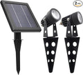 MINI 50X Twin Solar-Powered Cast Aluminium Warm White LED Spotlight 60-100 by SolarLightMart