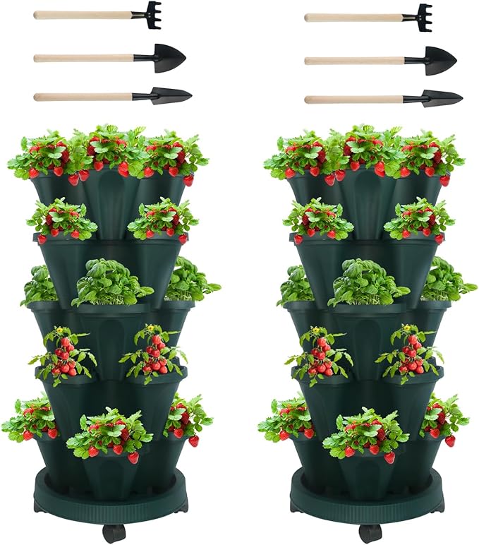 DUNCHATY Stackable Planter, Vertical Garden Planter by DUNCHATY