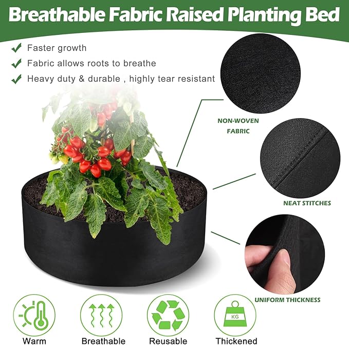 LBTING 4Pcs 30 Gallon Plant Grow Bags, Fabric Raised Planting Bed Heavy Duty - Image 3