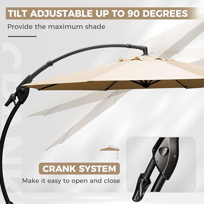 Grand patio 12 FT Sunbrella Cantilever Umbrella - Image 4
