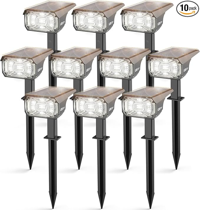 Solar Spot Lights, IP65 Waterproof 40 LED's Landscape Spotlights, 3 Modes by LEREKAM