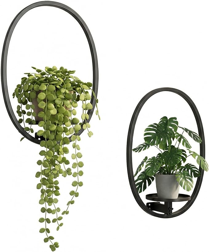 2 Pack Plant Stand Indoor Outdoor Hanging Planters by NUZZERO