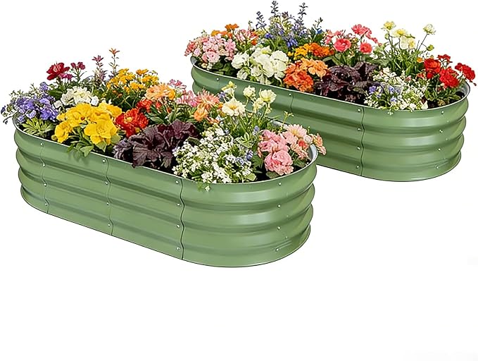 Galvanized Raised Garden Bed, Raised Beds by AmazStove
