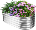 17" Tall Outdoor Garden Raised Garden Bed Kits, 4ft X 2ft Oval, 0.8MM Thick by YSEJOMP