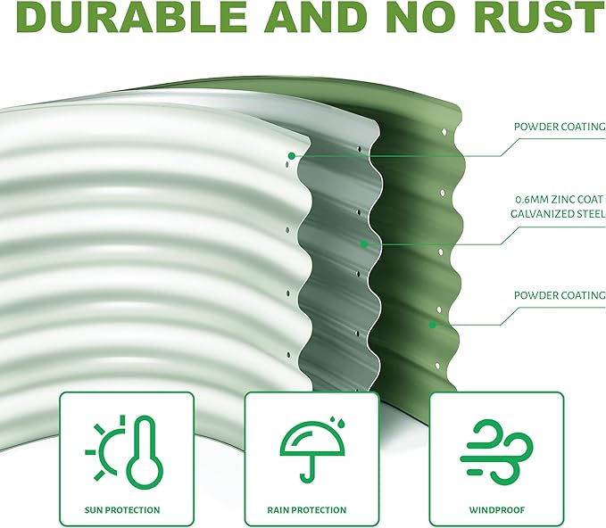 2Pcs 2X2X1ft Round Raised Garden Bed Kit, Galvanized Raised Garden Beds Outdoor - Image 5