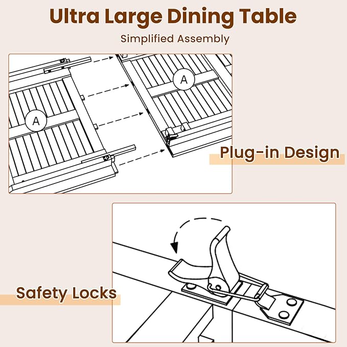 Tangkula 71" Outdoor Dining Table - Image 7