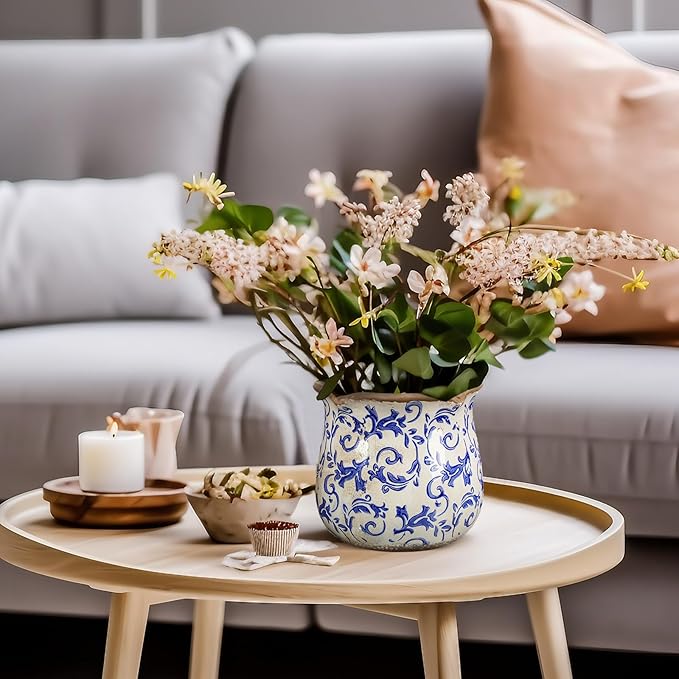 6 Inch Ceramic Plants Pots Vintage Ceramic Flower Planters Crackle Glaze Finish - Image 4