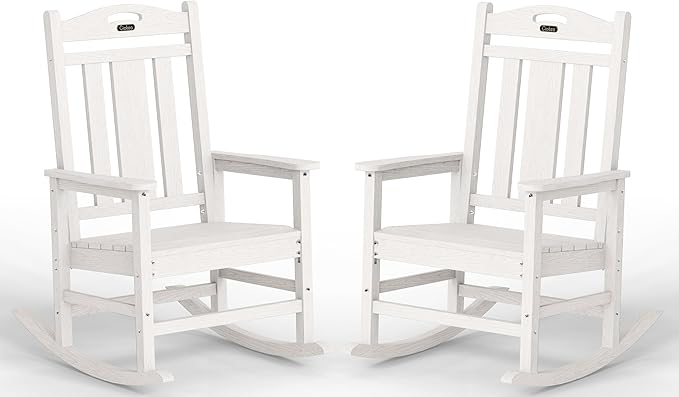 Ciokea Oversized Outdoor Rocking Chairs Set of 2, 380lbs Heavy-Duty Large Patio by CIOKEA