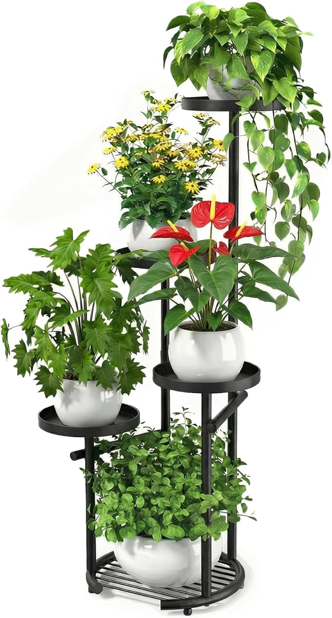 TOSKING 5 Tier Tall Plant Stand Indoor Outdoor, Heavy Duty Corner Plant Stand by TOSKINGESSENCE
