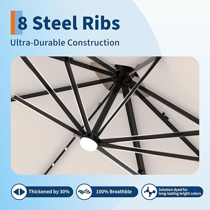 Garvee 10 ft Cantilever Patio Umbrella - Image 5