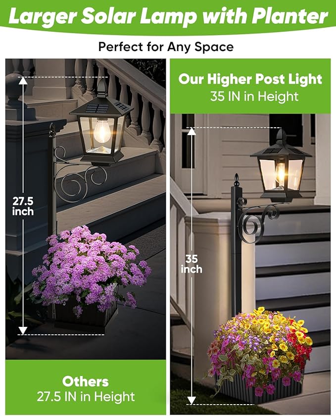 2-Pack Solar Lamp Post Light - Image 5