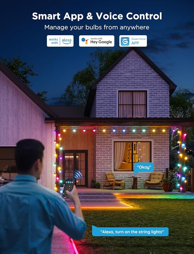 Govee Smart Outdoor String Lights 2, 96ft RGBIC Outdoor Lights - Image 6