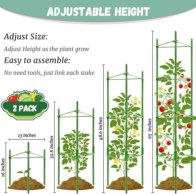 Legigo 2-Pack Tomato Cage for Garden Plant Support - Image 2