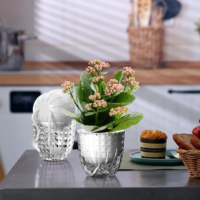 Self Watering Pots for Indoor Plants, Flower Pots, Self Watering Plant Pot-6pcs - Image 7