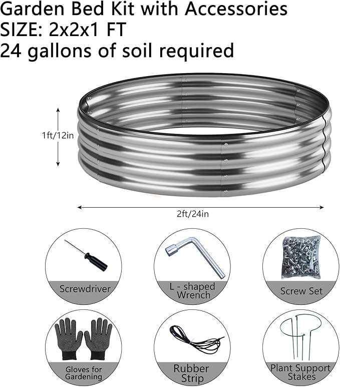 Galvanized Metal Planter Raised Garden Bed Kit - Image 2