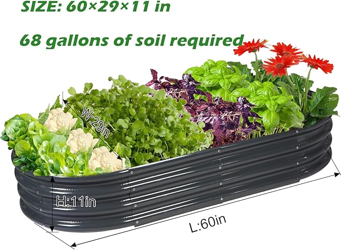 Raised Garden Bed Galvanized Planter Box Outdoor, Rot-Resistant Metal Garden - Image 2