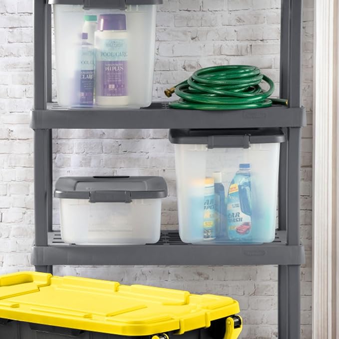Sterilite 18-Pack Plastic Storage Bins w/ Lids, Shelf Totes Clear Containers - Image 7