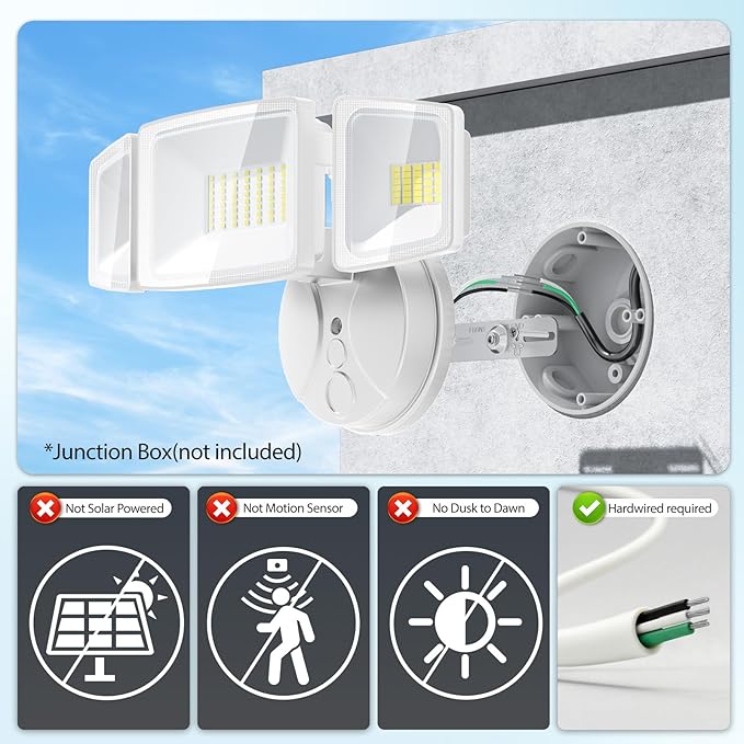 Onforu 2 Pack 75W Flood Lights Outdoor, 7000LM LED Flood Lighting Outdoor - Image 2