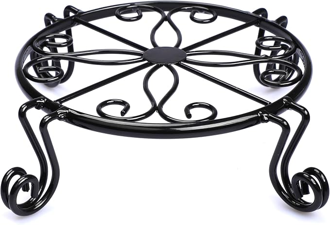 Black Plant Stand for Flower Pot Heavy Duty Potted Holder Indoor Outdoor Metal by Autopromake