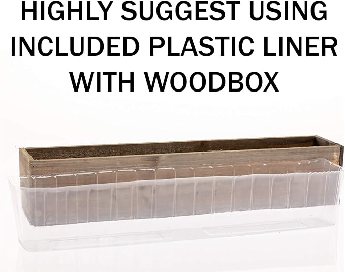 20" Rectangular Rustic Wood Planter - Image 6