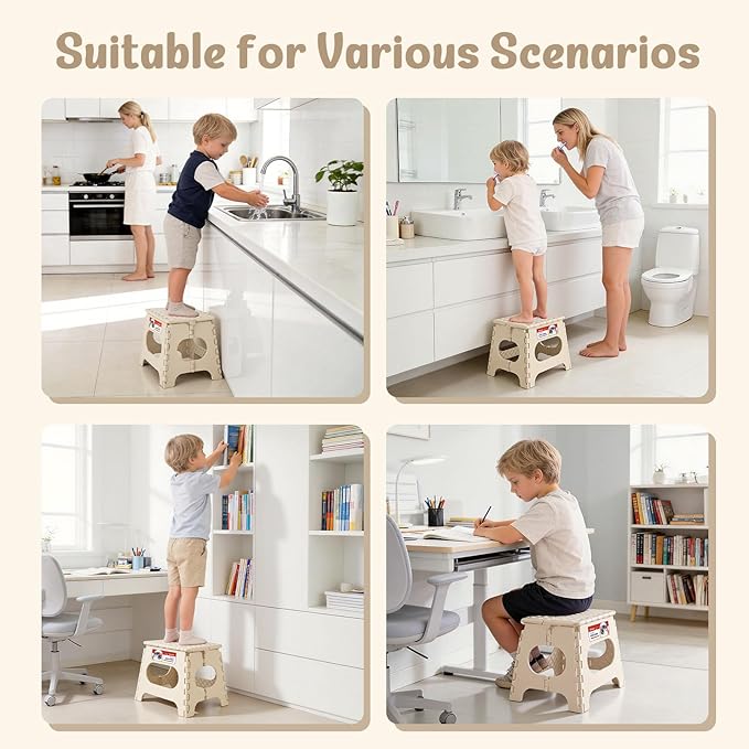ACSTEP Folding Step Stool 11 Inch, Sturdy Plastic Foldable Step Stool - Image 2