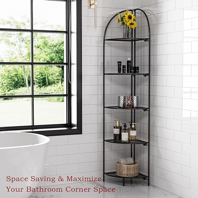 Crofy Foldable 5 Tier Corner Shelf, Metal Corner Plant Stand - Image 6