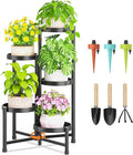 LASZOLA 5 Tiered Folding Tall Plant Stand Indoor by LASZOLA