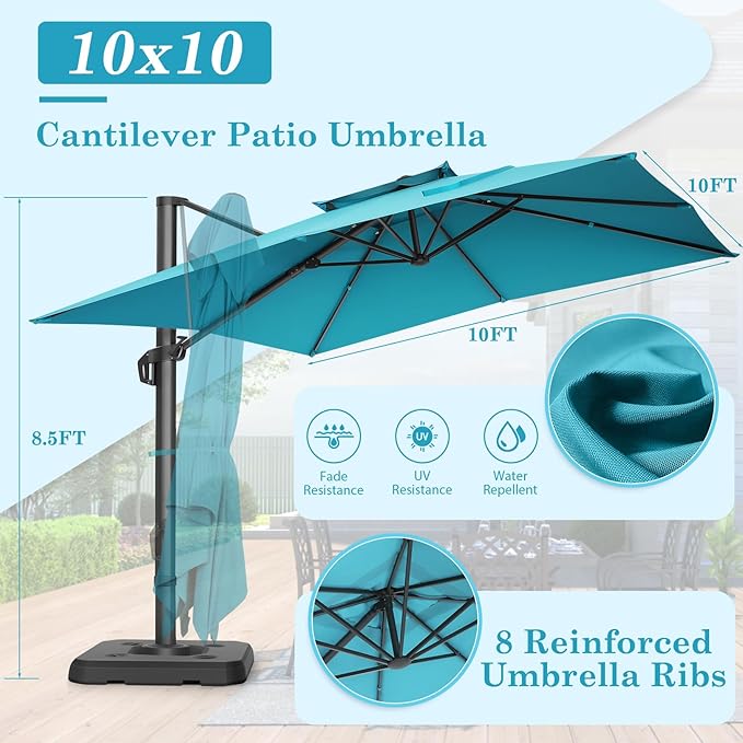 HOTEEL10x10ft Patio Umbrella Cantilever Umbrellas - Image 6